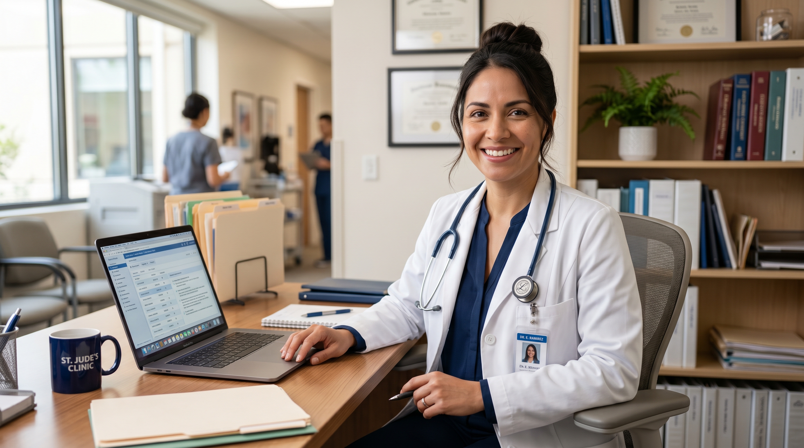 Doctora profesional en consulta médica online